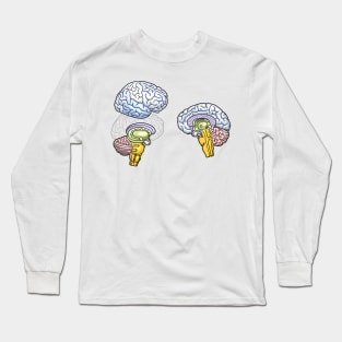 Human Brain Hemisphere Anatomy Illustration Long Sleeve T-Shirt